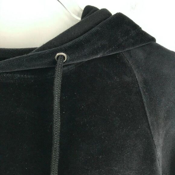 Zine Women Black Velour Hoodie Sweatshirt Small S - Picture 2 of 6